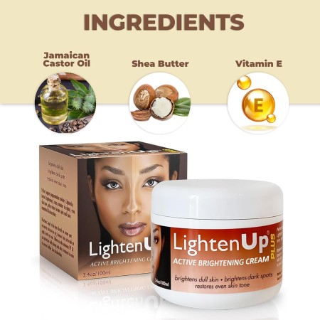 Lighten-Up Plus Active Skin Brightening Cream - 3.4 Fl oz / 100 ml - Daily Moisturzing Cream, For Face and Body