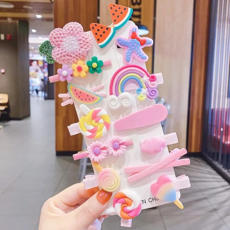 (4set) Cute Cartoon Hair Clips For Kids And Girls